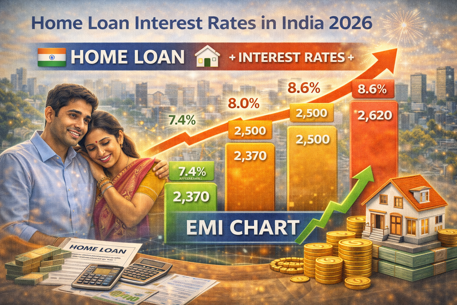 Home loan interest rates in India 2026 explained with EMI chart